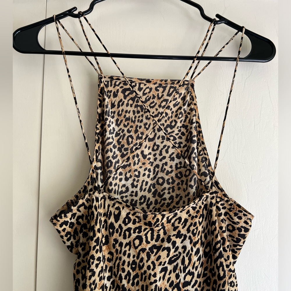 Silence And Noise Leopard Print Strappy Dress Siz… - image 3